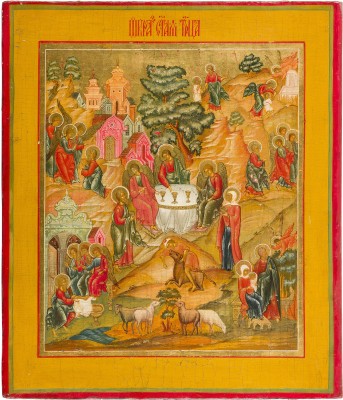 Bild IKONE MIT DER ALTTESTAMENTLICHEN DREIFALTIGKEIT