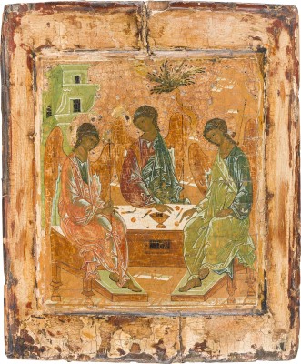 Bild IKONE MIT DER ALTTESTAMENTLICHEN DREIFALTIGKEIT