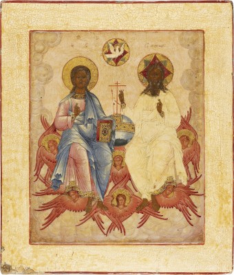 Bild GROSSFORMATIGE UND FEINE IKONE MIT DER NEUTESTAMENTLICHEN DREIFALTIGKEIT