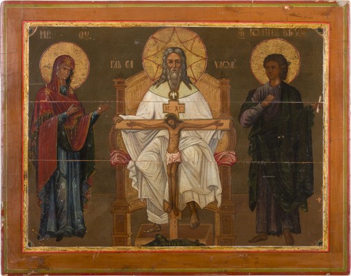 Picture SINGULÄRE UND GROSSE IKONE NACH DEM TRINITÄTS-FRESKO VON MASACCIO