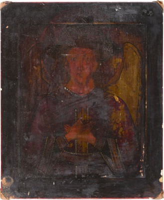 Bild GROSSFORMATIGE UND FEINE IKONE MIT CHRISTUS, DEM GÜTIGEN SCHWEIGEN