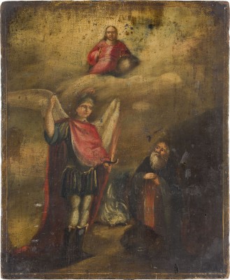 Bild SELTENE IKONE MIT DEM WUNDER DES ERZENGELS MICHAEL ZU CHONAE