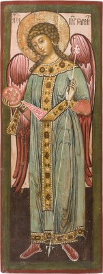 Bild GROSSFORMATIGE IKONE MIT DEM ERZENGEL GABRIEL AUS EINER KIRCHEN-IKONOSTASE