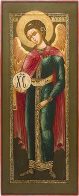 Bild MONUMENTALE IKONE MIT DEM ERZENGEL GABRIEL AUS EINER KIRCHEN-IKONOSTASE