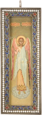 Bild IKONEN-ANHÄNGER MIT DEM SCHUTZENGEL MIT CLOISONNÉ-EMAIL-BASMA