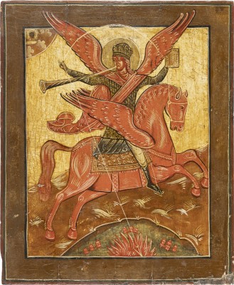 Bild GROSSE IKONE MIT DEM ERZENGEL MICHAEL ARCHISTRATEGOS ALS APOKALYPTISCHER REITER