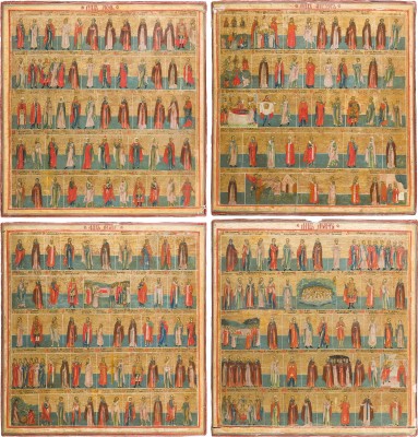 Auktion 156<br>SATZ VON VIER MONATSIKONEN: MÄRZ, MAI, JULI UND AUGUST