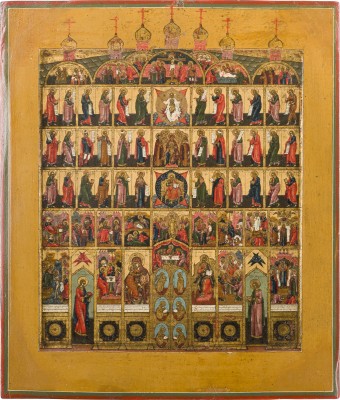 Bild SEHR FEINE IKONE MIT DER WIEDERGABE EINER KIRCHEN-IKONOSTASE