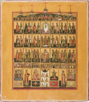 Bild SEHR FEINE IKONE MIT DER WIEDERGABE EINER KIRCHEN-IKONOSTASE