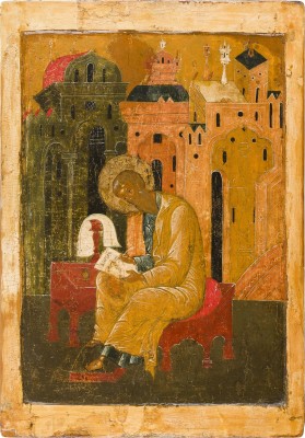 Bild GROSSFORMATIGE IKONE MIT DEM EVANGELISTEN MATTHÄUS AUS EINER KÖNIGSTÜR