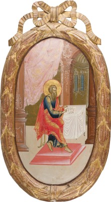 Bild GROSSFORMATIGE IKONE MIT DEM EVANGELISTEN MATTHÄUS AUS EINER KIRCHEN-IKONOSTASE