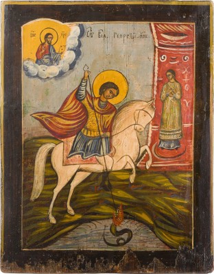Bild GROSSE IKONE MIT DEM HEILIGEN GEORG DEM DRACHENTÖTER