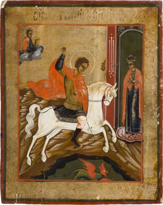Bild KLEINE IKONE MIT DEM HEILIGEN GEORG DEM DRACHENTÖTER