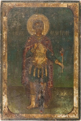 Auction 156<br>DATIERTE IKONE MIT DEM HEILIGEN FANOURIOS