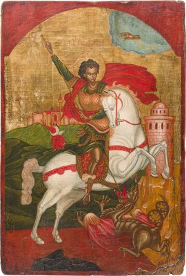 Bild GROSSE IKONE MIT DEM HEILIGEN GEORG DEM DRACHENTÖTER