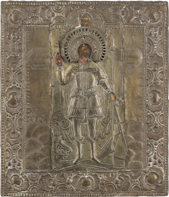 Bild GROSSE IKONE MIT DEM HEILIGEN JOHANNES DEM KRIEGER MIT OKLAD