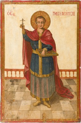 Bild GROSSFORMATIGE IKONE MIT DEM HEILIGEN PANTELEIMON