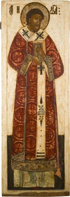 Auction 156<br>MONUMENTALE IKONE MIT DEM HEILIGEN JOHANNES CHRYSOSTOMUS AUS EINER KIRCHEN-IKONOSTASE