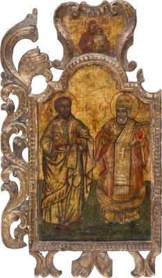 Bild GROSSE IKONE MIT DEN HEILIGEN APOSTEL PETRUS UND NIKOLAUS VON MYRA