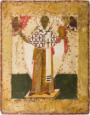 Auction 156<br>SEHR FEINE IKONE MIT DEM HEILIGEN NIKOLAUS VON MOSCHAISK