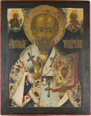 Auction 156<br>GROSSFORMATIGE UND FEINE IKONE MIT DEM HEILIGEN NIKOLAUS VON MYRA