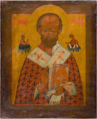Bild GROSSFORMATIGE IKONE MIT DEM HEILIGEN NIKOLAUS VON MYRA