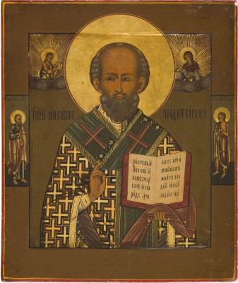 Picture KLEINE IKONE MIT DEM HEILIGEN NIKOLAUS DEM WUNDERTÄTER