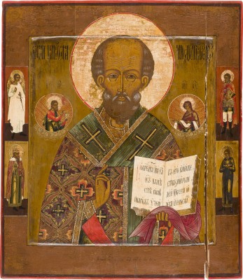 Auction 156<br>GROSSFORMATIGE, DATIERTE IKONE MIT DEM HEILIGEN NIKOLAUS VON MYRA