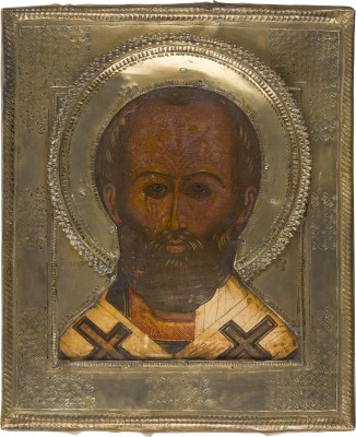Picture IKONE MIT DEM HEILIGEN NIKOLAUS VON MYRA MIT RIZA