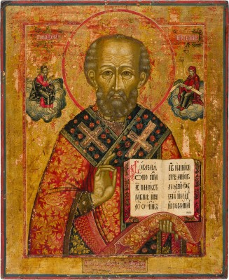 Auktion 156<br>GROSSE DATIERTE IKONE MIT DEM HEILIGEN NIKOLAUS VON MYRA