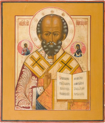 Bild GROSSFORMATIGE IKONE MIT DEM HEILIGEN NIKOLAUS VON MYRA