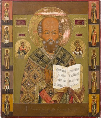 Auktion 156<br>SEHR FEINE, DATIERTE IKONE MIT DEM HEILIGEN NIKOLAUS VON MYRA