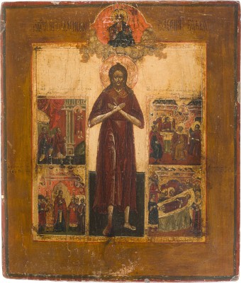 Bild SELTENE VITA-IKONE MIT DEM HEILIGEN ALEXIJ, MANN GOTTES