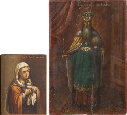 Auction 156<br>ZWEI IKONEN: HEILIGE MARIA MAGDALENA UND HEILIGER WLADIMIR