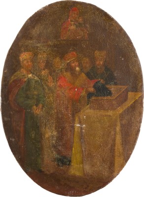 Bild GROSSE IKONE MIT DER NIEDERLEGUNG DES GEWANDES DER HEILIGEN GOTTESGEBÄRERIN