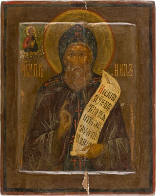 Bild KLEINE IKONE MIT DEM HEILIGEN NIL VON STOLOBNOE