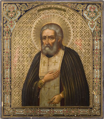 Bild GROSSE UND FEINE IKONE MIT DEM HEILIGEN SERAFIM VON SAROW