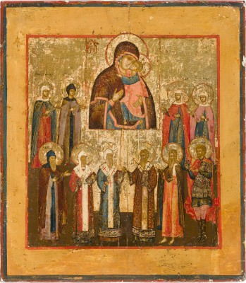 Picture IKONE MIT ZEHN AUSGEWÄHLTEN HEILIGEN UND DER GOTTESMUTTER VON TOLGA