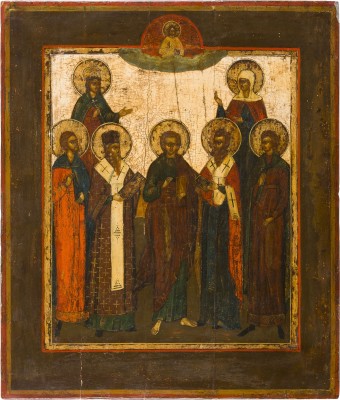 Picture PATRONATSIKONE MIT SIEBEN FAMILIENHEILIGEN