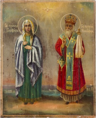 Picture IKONE MIT DEN HEILIGEN GLAPHYRA UND NIKIPHOROS, PATRIARCH VON KONSTANTINOPEL