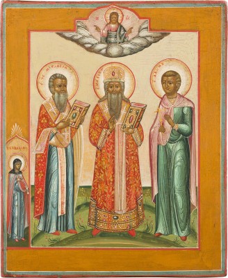 Picture IKONE MIT DREI HEILIGEN, DARUNTER BLASIUS UND MODEST