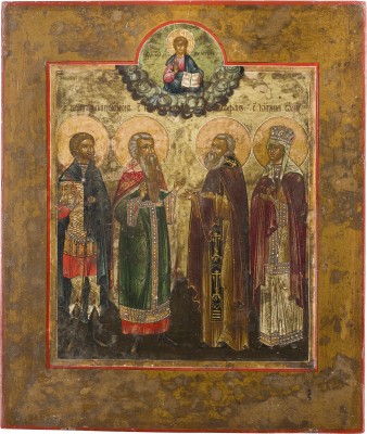 Picture IKONE MIT VIER AUSGEWÄHLTEN HEILIGEN, DARUNTER DIE HEILIGEN PANTELEIMON UND OLGA