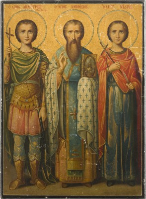 Picture IKONE MIT DEM HEILIGEN DEMETRIOS, AMBROSIOS UND NESTOR