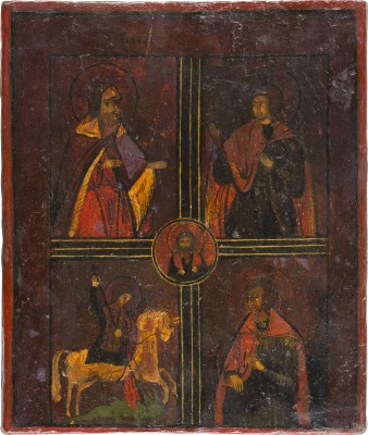 Bild VIERFELDER-IKONE MIT AUSGEWÄHLTEN HEILIGEN