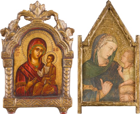 Auction 156<br>IKONE UND TAFELBILD MIT DER GOTTESMUTTER