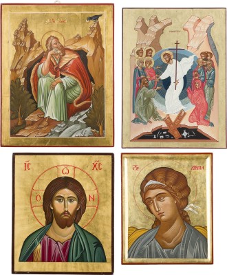 Auktion 156<br>VIER GROSSE IKONEN MIT CHRISTUS, DEM ERZENGEL GABRIEL, DER HÖLLENFAHRT UND DEM PROPHETEN ELIAS