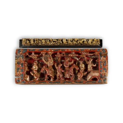 Bild ZWEI GOLDLACKIERTE HOLZRELIEFS