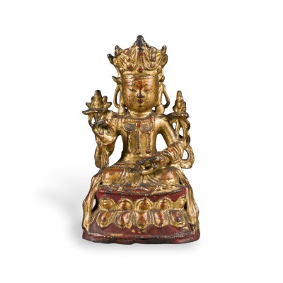 Auction 159<br>EINE VERGOLDETE BRONZEFIGUR DES BODHISATTVA MAITREYA