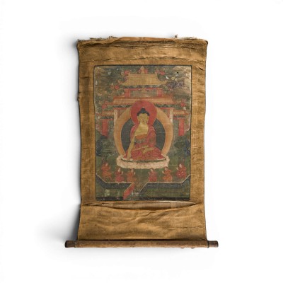 Bild EINE THANGKA MIT DER DARSTELLUNG VON SHAKYAMUNI