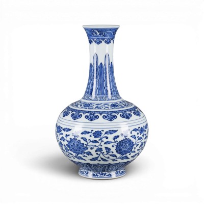 Auction 159<br>EINE BLAU-WEISSE VASE MIT LOTUSDEKOR